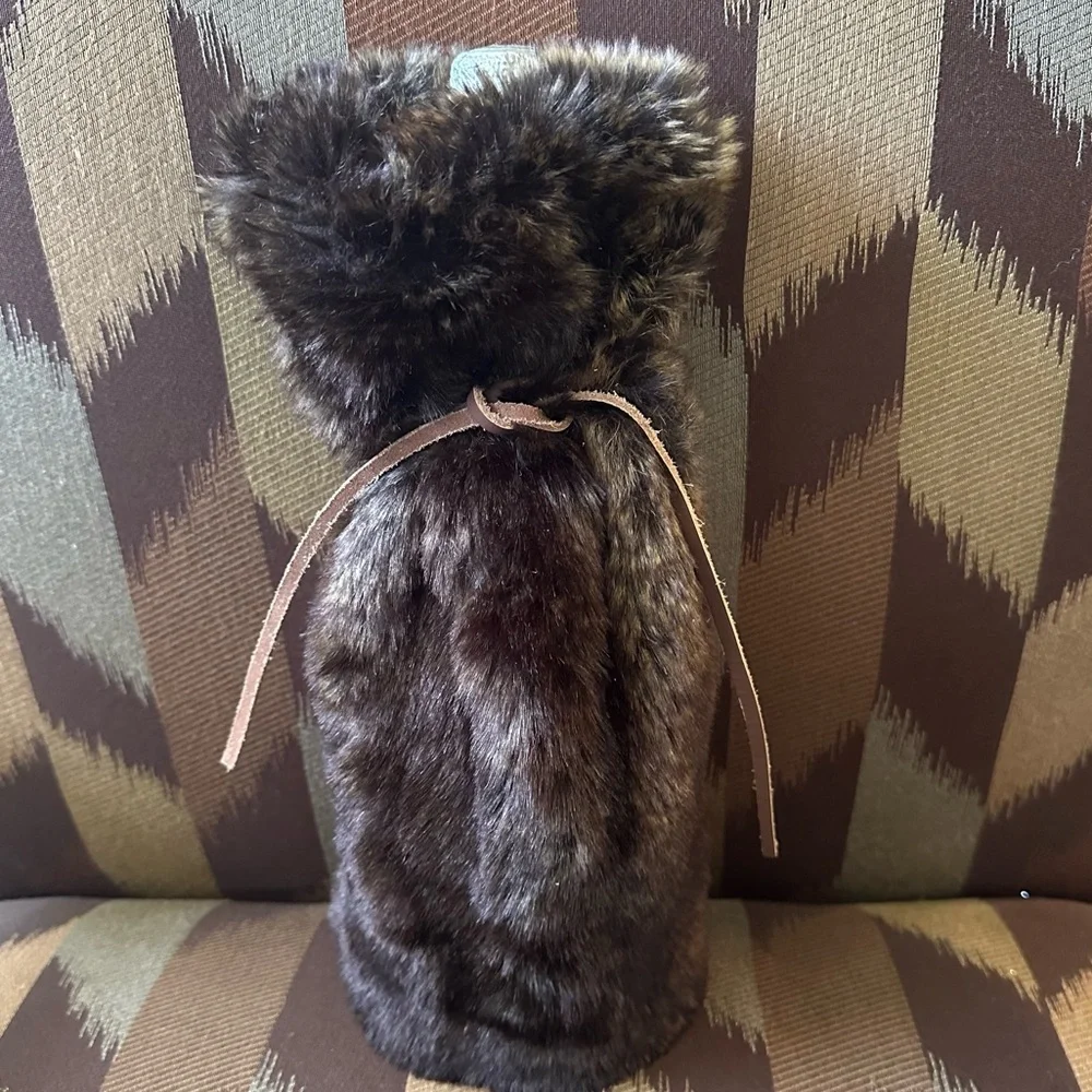 Restoration Luxe Fur Collection Faux Sable Fur Wine Bag